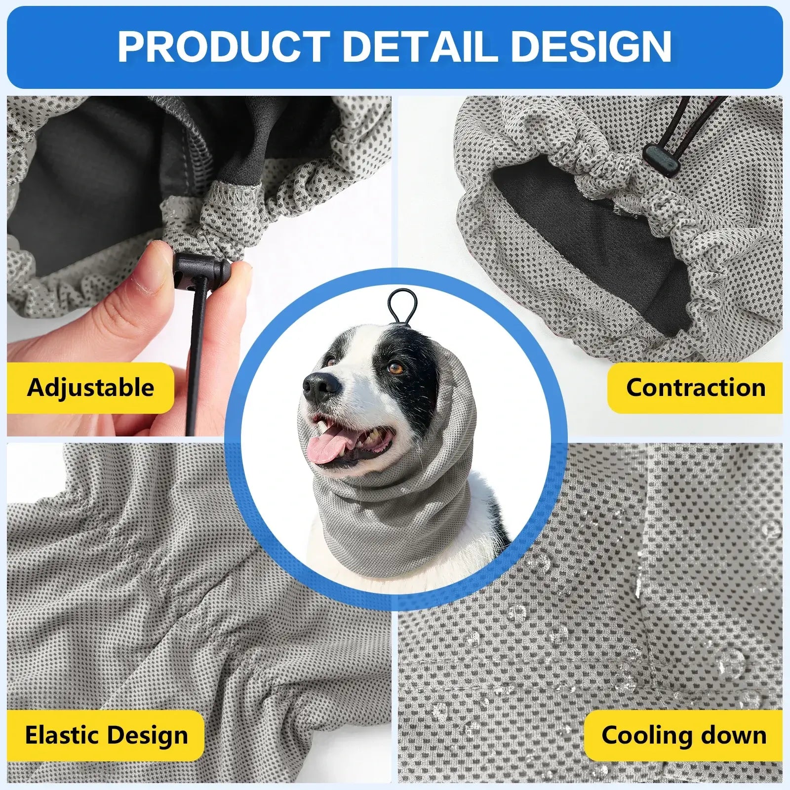 dog cooling bandana adjustable elastic cooling neck wrap for dogs, ideal for summer hiking, camping, and training