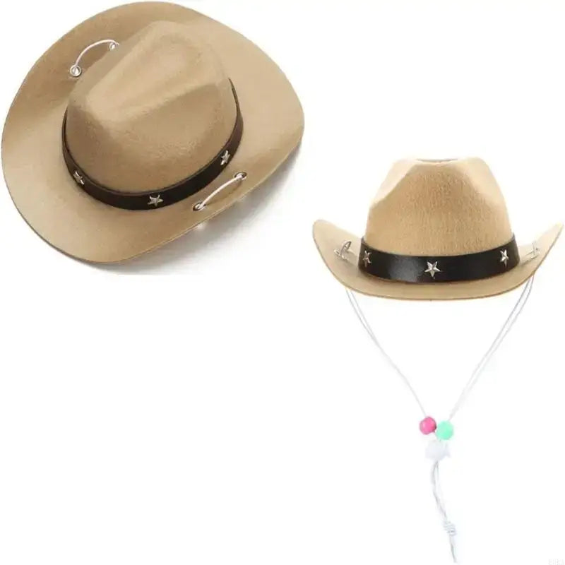 dog cowboy costume set with adjustable western hat and matching bandana for pets, party, festival, and photo props