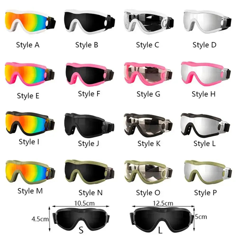 dog sunglasses adjustable strap UV resistant waterproof goggles in multiple styles for all-season pet eye protection