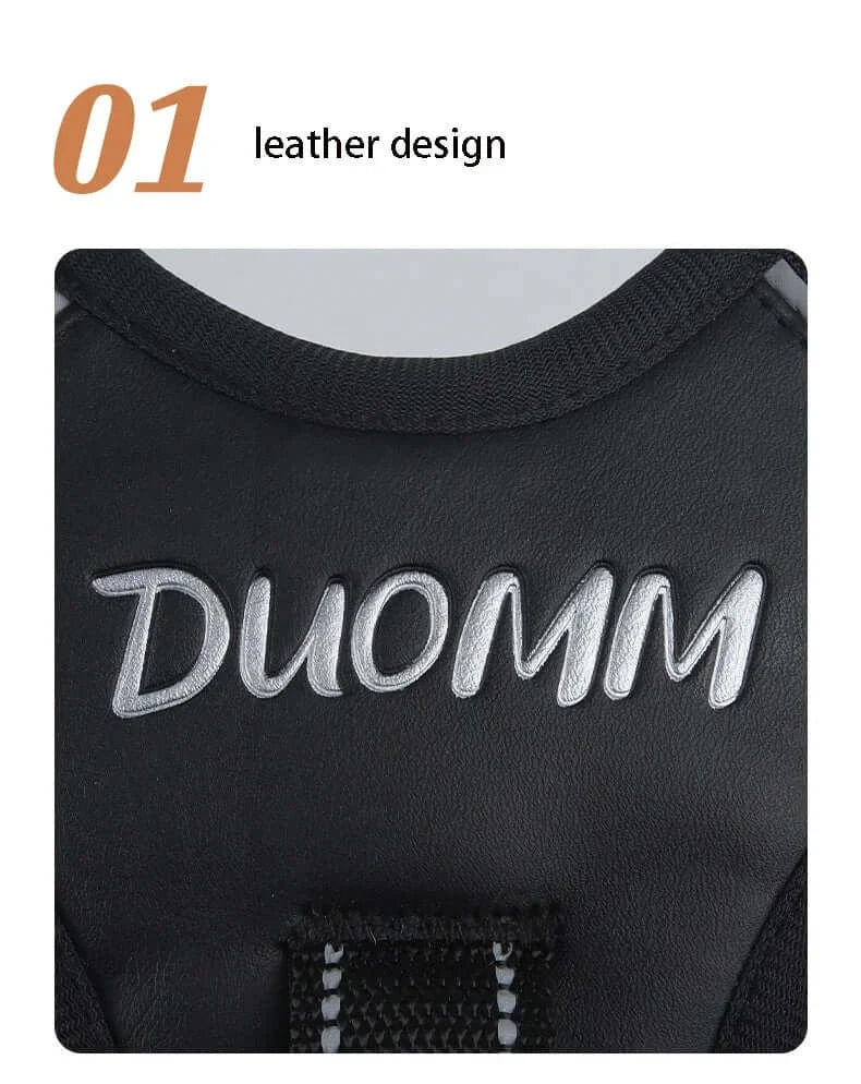 Dog Harness,No Pull Harness,Reflective No-Choke Pet PU Vest,Adjustable Soft Padded Pet Vest with Handle for Small To Large Dogs leather design
