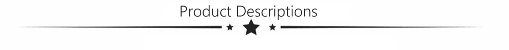 Product Descriptions section header with star embellishments in a clean design.