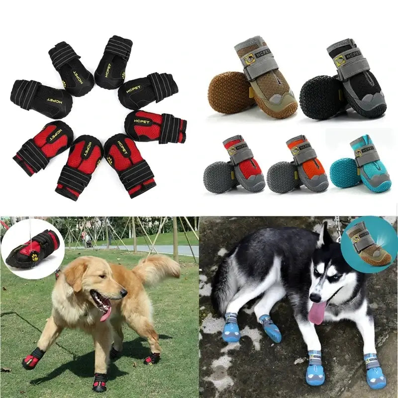 waterproof dog boots for medium and large dogs, breathable anti-slip reflective pet shoes for outdoor protection