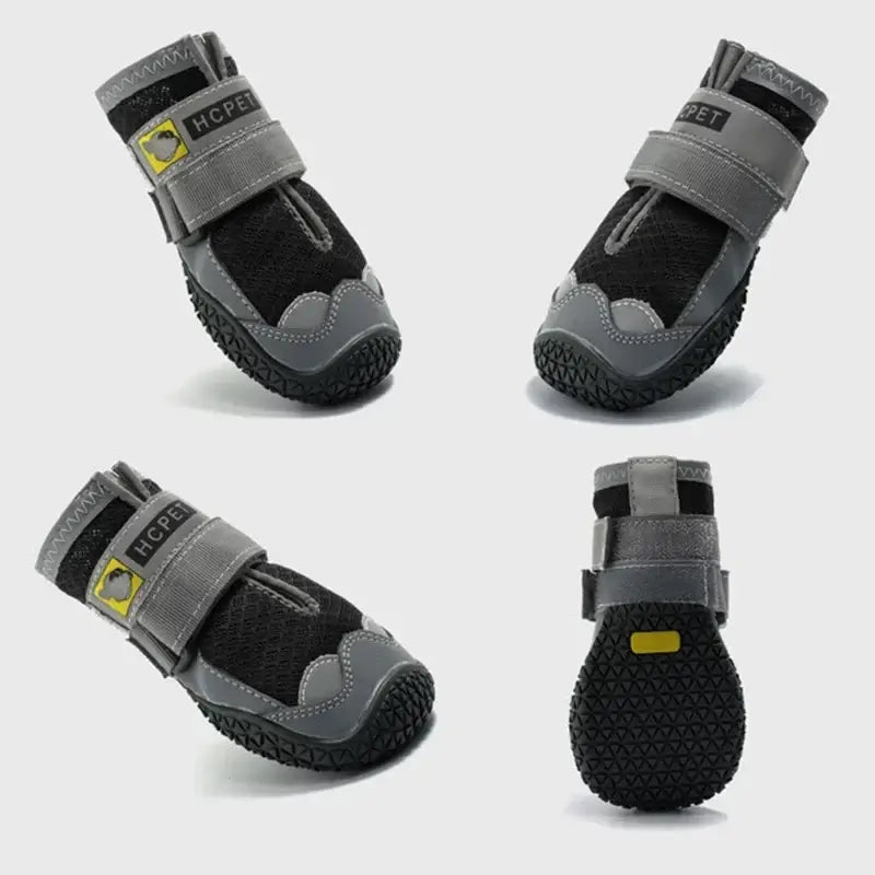 waterproof dog boots for medium and large dogs, breathable anti-skid reflective pet shoes, 4-piece set