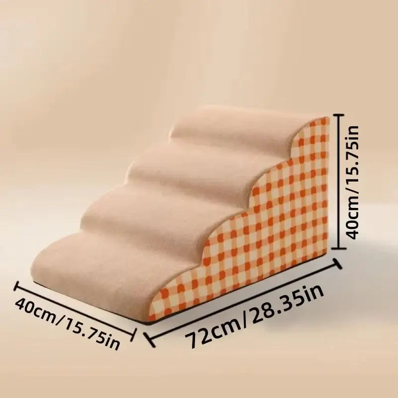 dog stairs for older dogs 4-step non-slip foam pet ramp for sofa and bed, 72cm x 40cm x 40cm