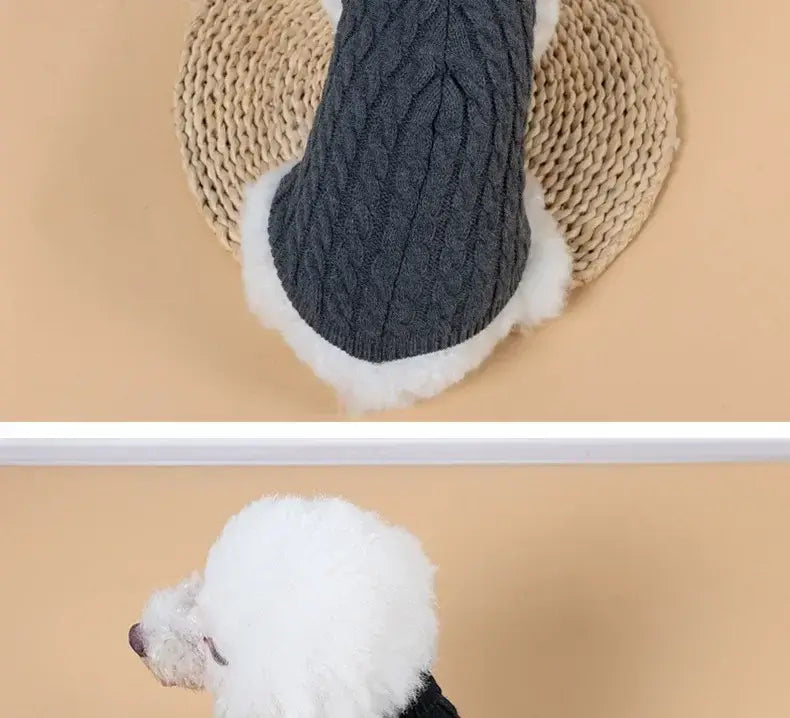 small dog winter sweater knitted turtleneck vest for Chihuahua, Yorkie, and other small breeds in winter