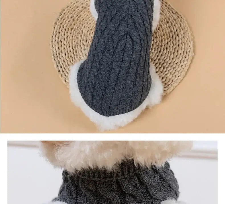 small dog winter sweater for small and medium dogs, warm knitted turtleneck vest for Chihuahua, Yorkie, and Teddy