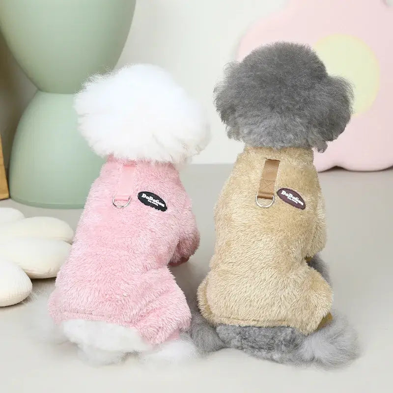 small dog fleece sweater winter pet clothes for Chihuahua and Yorkie, soft fluffy puppy pajamas