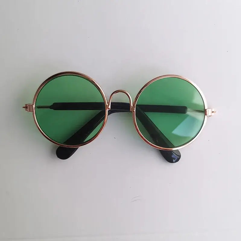 Dog Glasses Pet Vintage Round Glasses Cat Accessories Puppy Photos Props Decorations for Dogs Reflection Eyewear Glasses