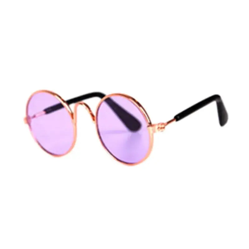 Dog Glasses Pet Vintage Round Glasses Cat Accessories Puppy Photos Props Decorations for Dogs Reflection Eyewear Glasses
