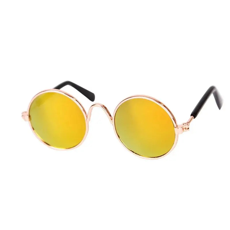 Dog Glasses Pet Vintage Round Glasses Cat Accessories Puppy Photos Props Decorations for Dogs Reflection Eyewear Glasses