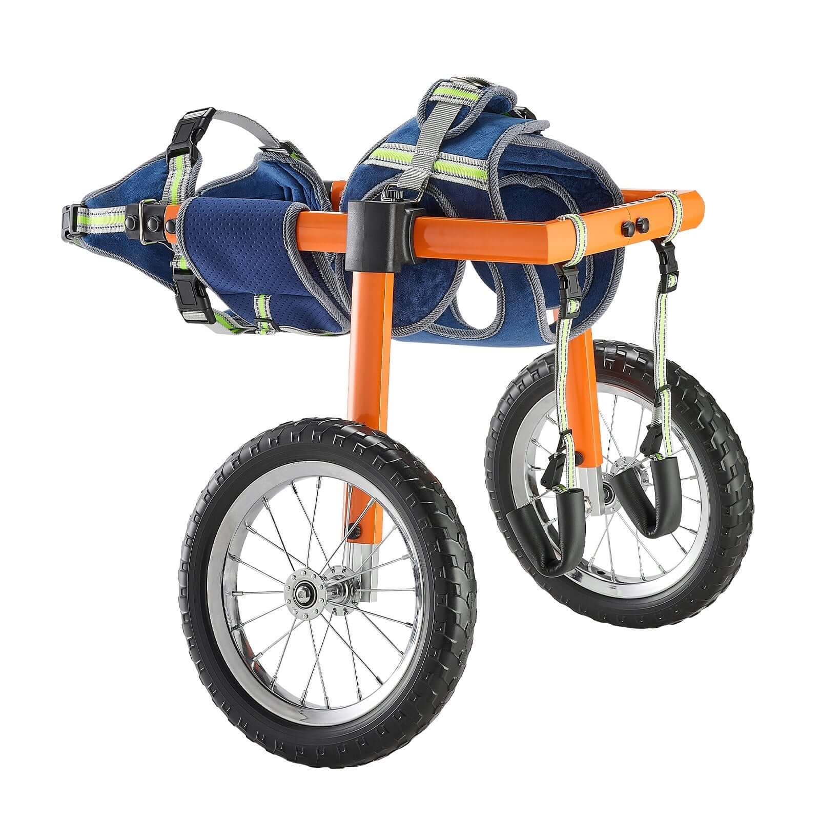 Lightweight dog wheelchair for back legs with adjustable straps and shock-absorbing wheels, perfect for injured dogs.