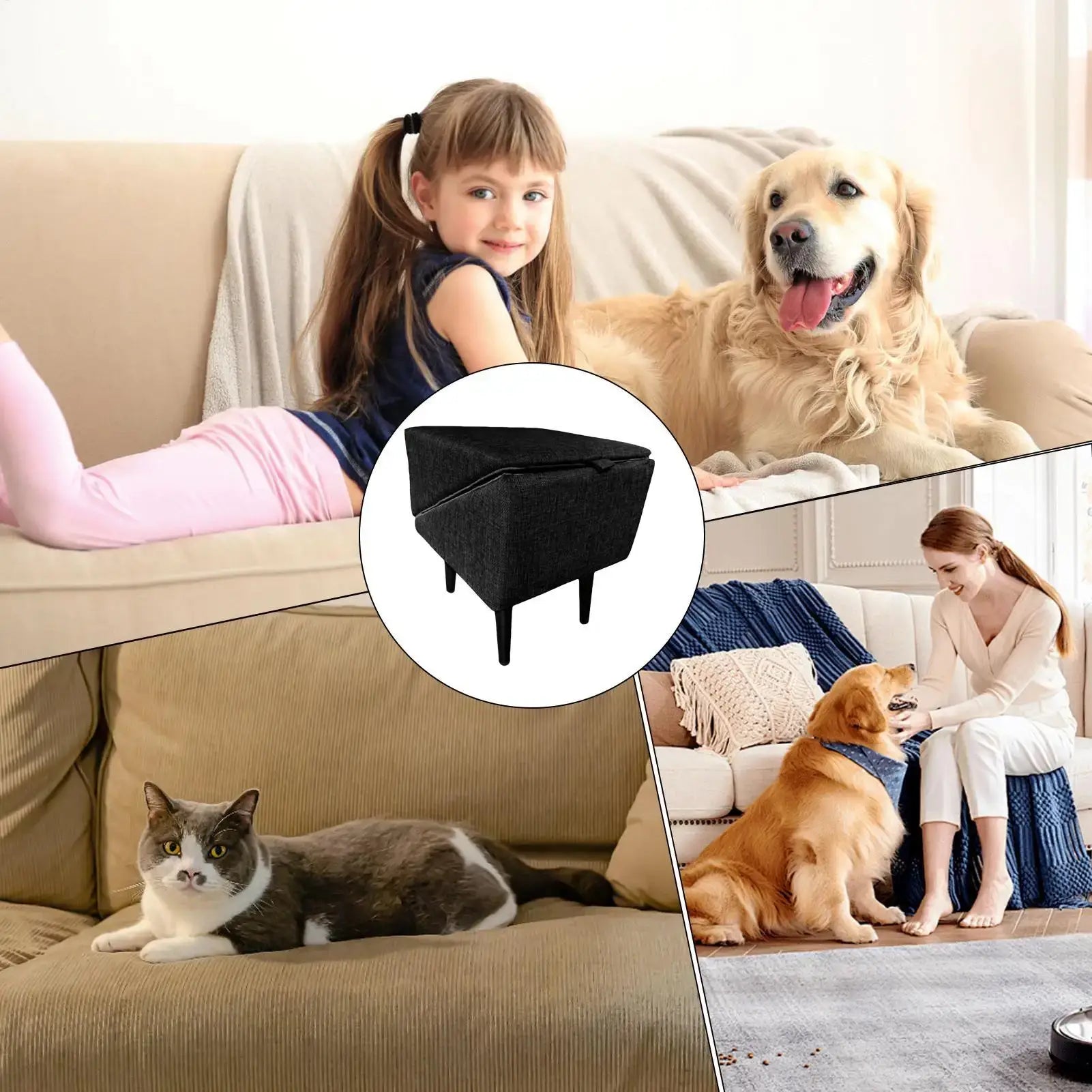 Dog Ramp for Bed Foldable Dog Vehicle Stairs Footrest Stool for Small Breed Animal Multifunctional Non-Slip Cat Vehicle Ramp