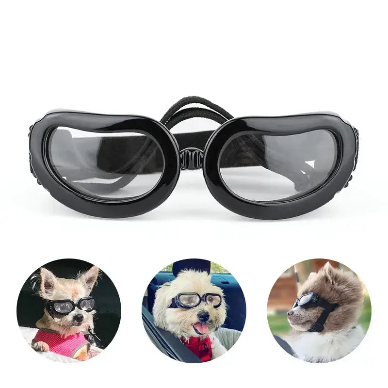 adjustable dog goggles with UV protection heart-shaped pet sunglasses for small and medium dogs, windproof outdoor eyewear