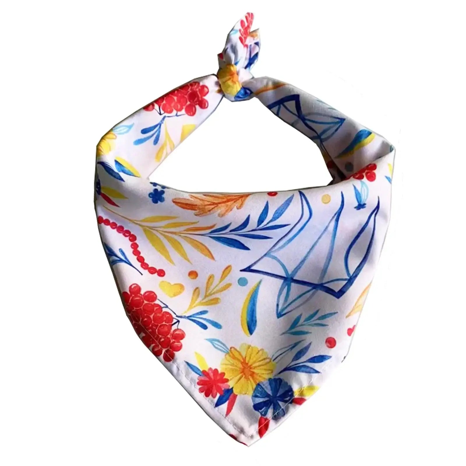 dog beach bandana colorful floral triangular scarf for small medium large dogs, polyester pet kerchief, Color H