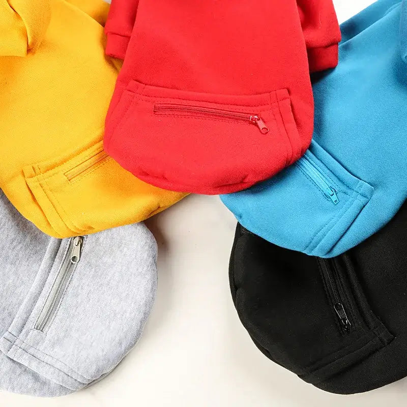 Pet Hoodies for Large Dogs Spring and Autumn Fleece Golden Retriever Sweatshirt with Hat and Zip Pocket Pet Clothing