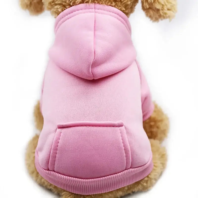 dog winter coat pink fleece hooded jacket for dogs, warm puppy clothes for cold weather