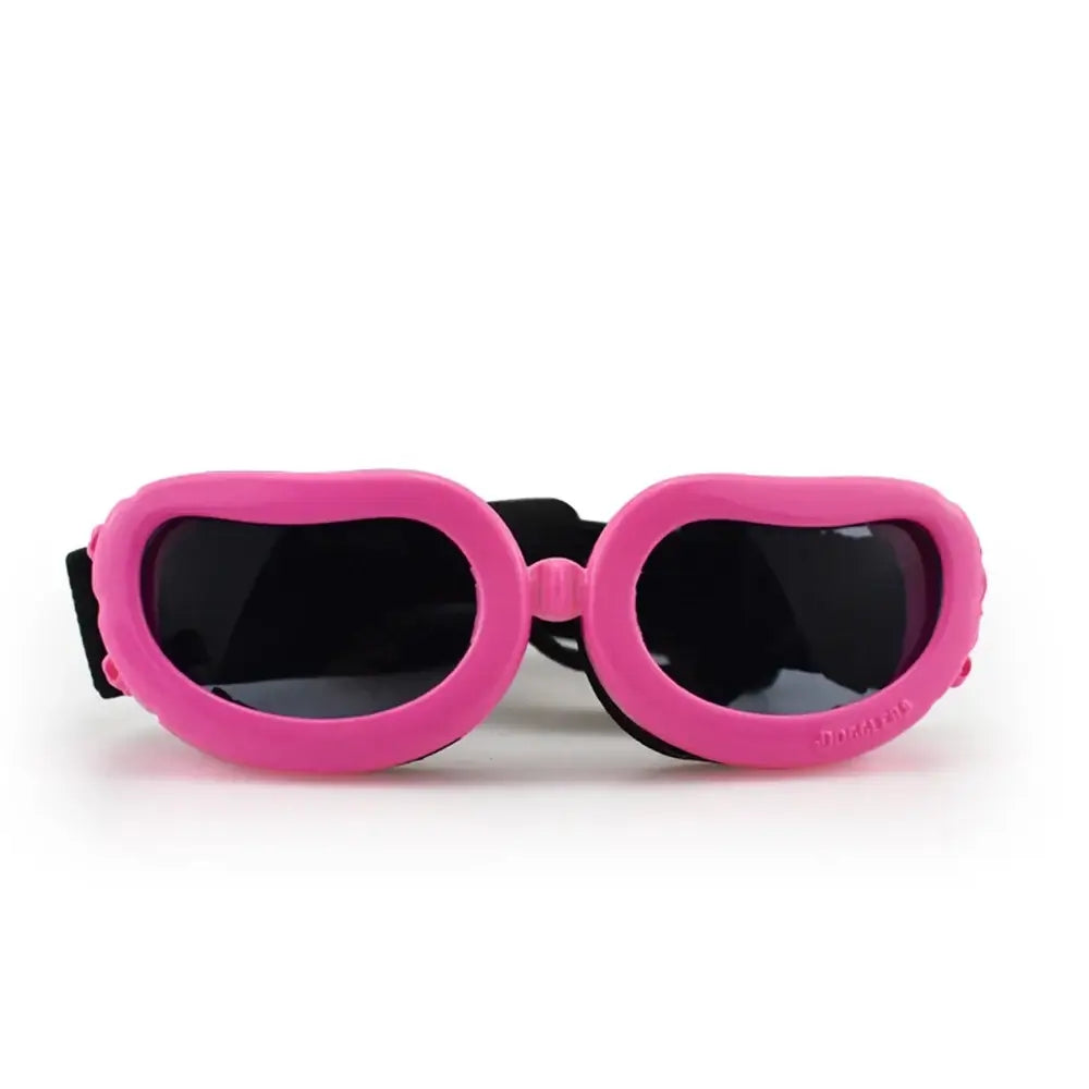 Pink dog sunglasses for small dogs with UV wind and dust protection, adjustable strap pet glasses for small and medium dogs