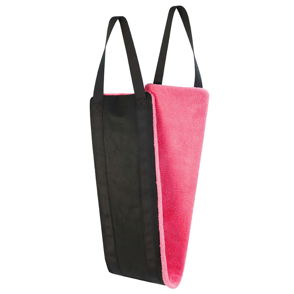 Portable dog sling for back legs, hip support harness in pink, designed for canine aid and rehabilitation.