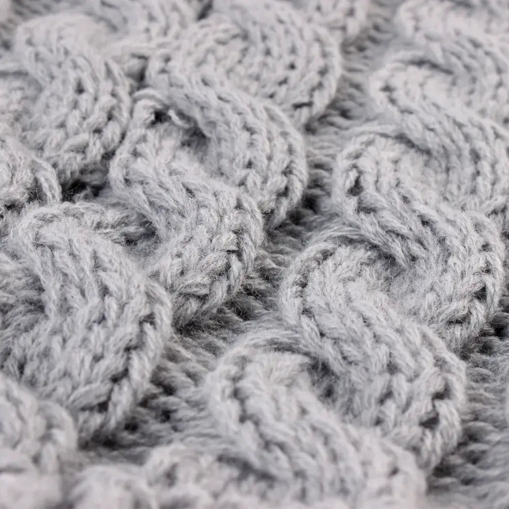 small dog turtleneck sweater in gray knitted cable pattern for warm winter pet clothing