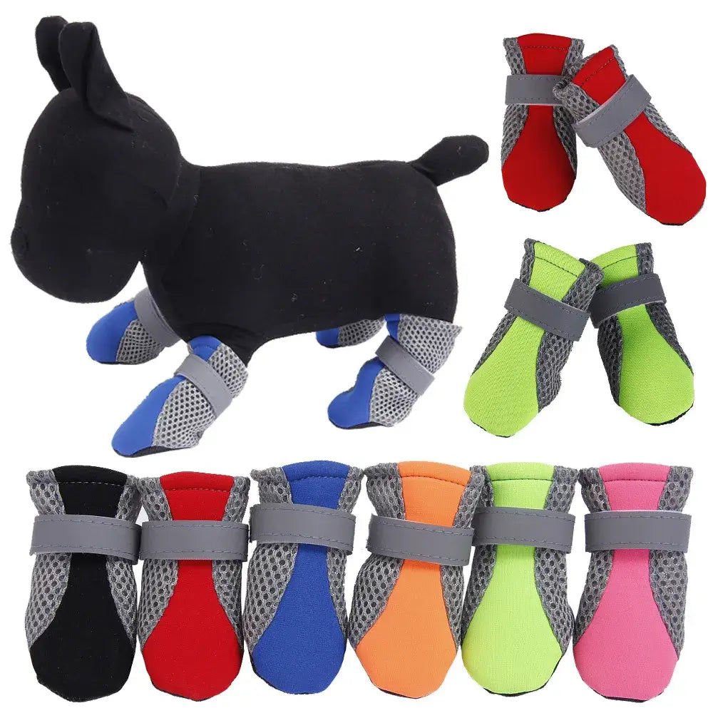 Waterproof dog boots for small pets, anti-slip puppy shoes with soft rubber soles for outdoor rain protection