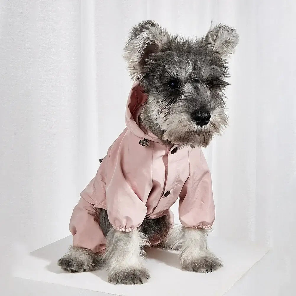 waterproof dog raincoat pink hooded puppy jacket for small dogs, durable pet rainwear for Chihuahua and Yorkshire