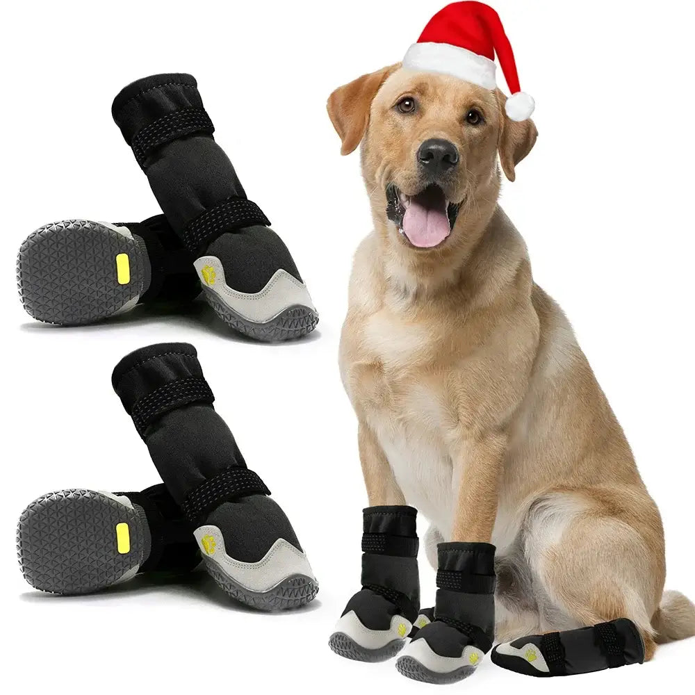 waterproof dog boots for large dogs for hot pavement, winter snow, non-slip paw protector booties for medium and large dogs