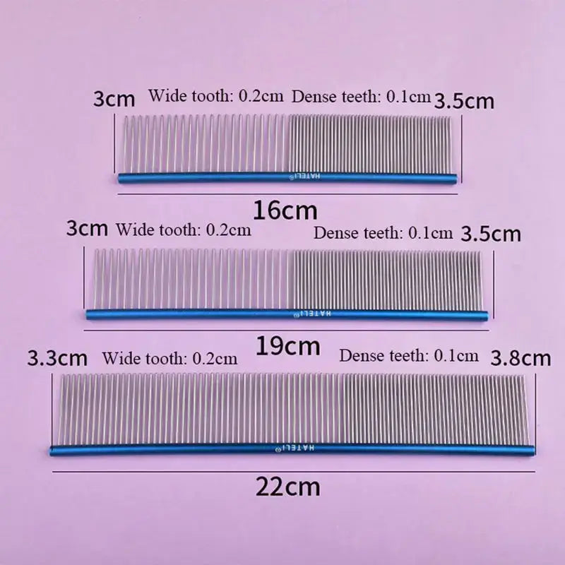 16/19/22cm Stainless Steel Pet Beauty Styling Comb Dog Grooming Combs Long Thick Hair Fur Removal Brush Pet Dog Grooming Combs