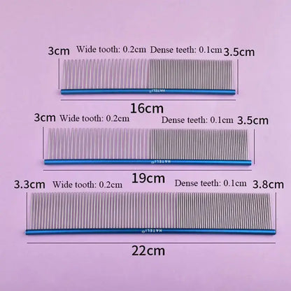 16/19/22cm Stainless Steel Pet Beauty Styling Comb Dog Grooming Combs Long Thick Hair Fur Removal Brush Pet Dog Grooming Combs