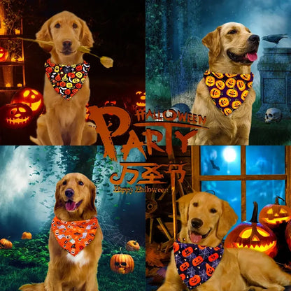 halloween dog bandanas bulk, 30pcs assorted autumn pet bandanas for small dogs and cats