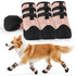 Pink breathable anti-slip dog boots, 4PCS PU cotton shoes with PVC sole for hot pavement, outdoor walking, dirt and insect protection