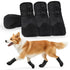 Gray breathable anti-slip dog boots, 4PCS PU and cotton paw protection shoes with PVC outsole for hot pavement and outdoor walking