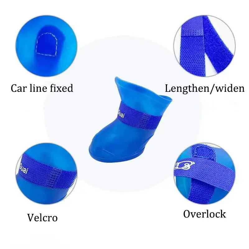 dog waterproof rain boots with velcro strap and anti-slip rubber sole for small to large dogs, outdoor pet shoe