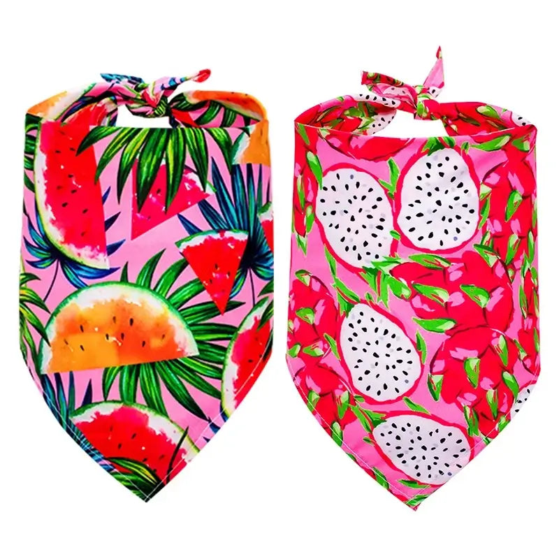 bulk dog bandanas, colorful summer fruit bandanas for dogs and cats, 50-piece pet scarf set