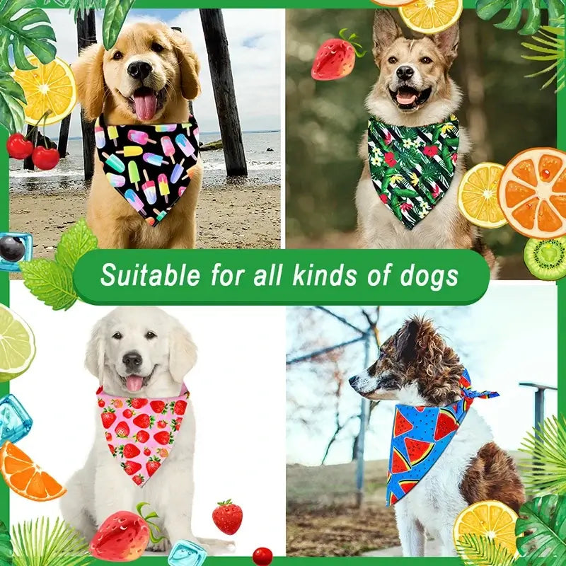 bulk dog bandanas summer dog scarf set for small dogs and cats, colorful pet bibs