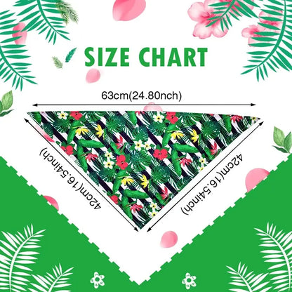 bulk dog bandanas size chart for 63cm triangular pet scarf, tropical floral dog bandana for small dogs and cats