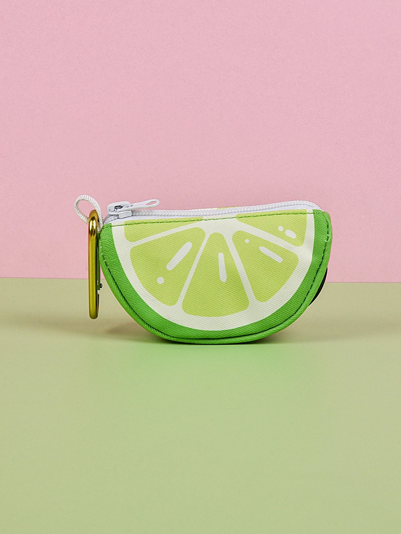 Limes size L dog poop bag holder dispenser with abstract lime slice print and zipper, cute pet waste bag holder