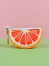Grapefruit L dog poop bag holder dispenser with cute abstract print, zipper pouch and leash clip