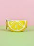 Lemon dog poop bag holder dispenser with abstract designer print, cute pet poop bag holder, size L, for dog leashes