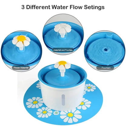 automatic cat water fountain with 3 water flow settings for fresher hydration and picky cats