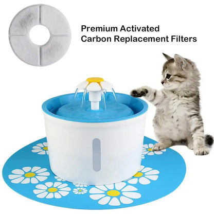 automatic cat water fountain 1.6L with activated carbon filter, 3 water flow settings, for cats and small dogs
