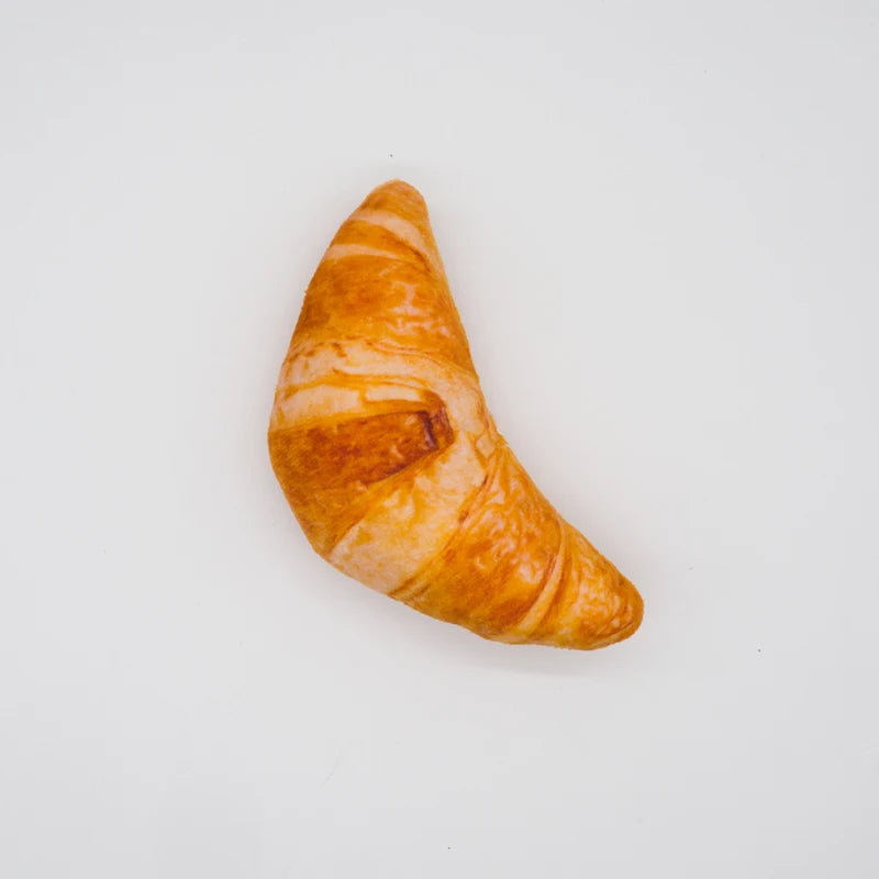 squeaky dog toys for small medium dogs croissant-shaped plush bite resistant pet chew toy