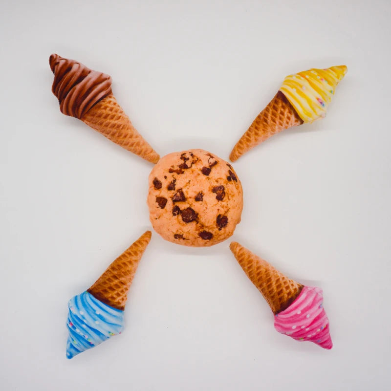 squeaky dog toys for small medium dogs ice cream and cookie plush toy set for puppies