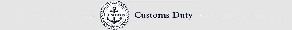 Customs Duty header banner with circular customs logo on a light gray background