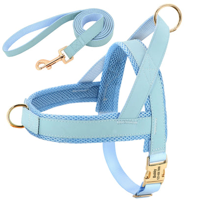 Personalized Dog Harness Leash Set No Pull Dog Harnesses Adjustable Pet Vests For Small Medium Large Dogs Pets Walking Lead Rope