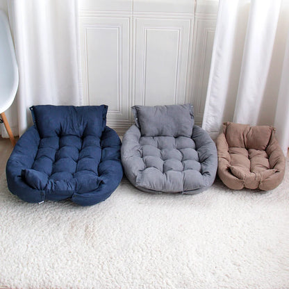 3 in 1 dog bed mat, soft cushioned pet sleeping bed for dogs and cats, warm removable cover kennel cushion