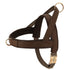 personalized no pull dog harness brown adjustable leather pet walking training vest for medium large dogs with free engraving