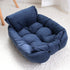 Blue 3 in 1 dog bed mat with removable cover, soft warm pet sofa for dogs and cats, cozy winter sleeping nest