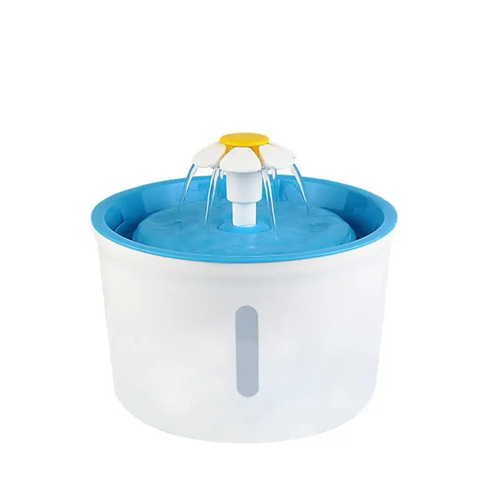 Blue 1.6L automatic cat water fountain for cats and dogs, plastic pet water dispenser with 3 flow settings, EU plug