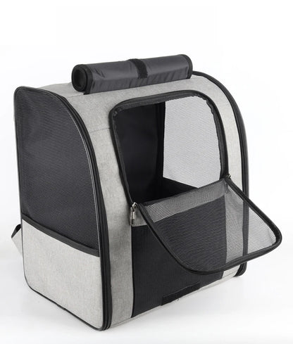 Breathable cat carrier backpack foldable outdoor pet travel bag with mesh window for small cats and dogs