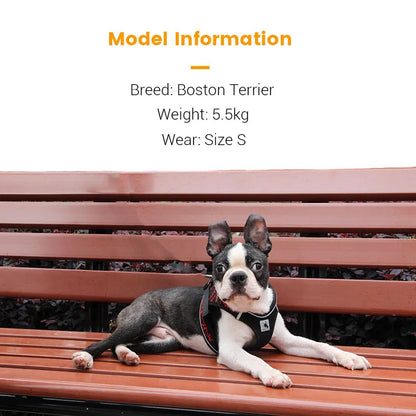 Dog Harness Reflective No Pull Choke Free Pet Harness for Small Medium Dogs Breathable Padded Harness Vest for Bulldog Chihuahua